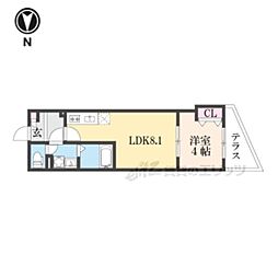 ALEGRIA京都九条 1LDKの間取図画像