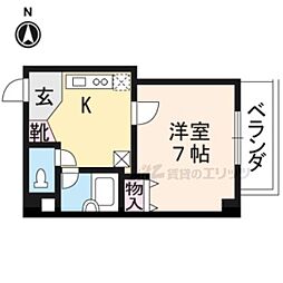 スクエア烏丸御池 1Kの間取図画像