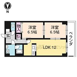 グレースコート洛 2LDKの間取図画像