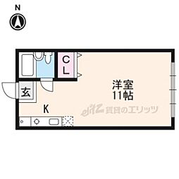 明治館岡崎 1Kの間取図画像