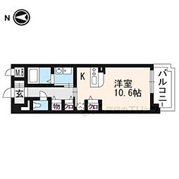 モンティセリ 1Kの間取図画像