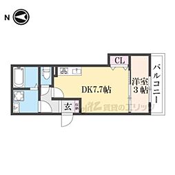 サンライフマイ 1DKの間取図画像