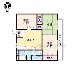 東和ハイツ本館 3DKの間取図画像