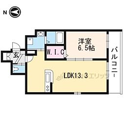 メゾン妙法院 1LDKの間取図画像