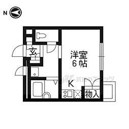 レオパレスブランカ 1Kの間取図画像