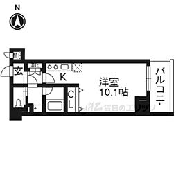 アドバンス京都四条堀川ノーブル ワンルームの間取図画像