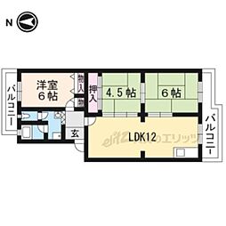 メゾン勧修 3LDKの間取図画像