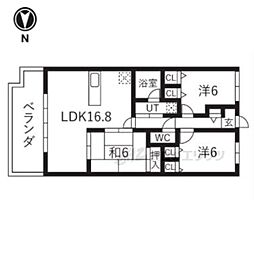 パデシオン新烏丸十条 3LDKの間取図画像