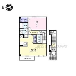 ソレアード左義長 1LDKの間取図画像