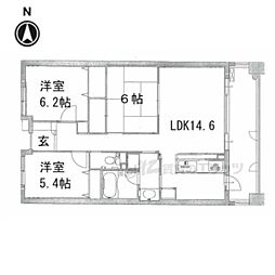 伏見桃山大手筋アーバンコンフォート 3LDKの間取図画像