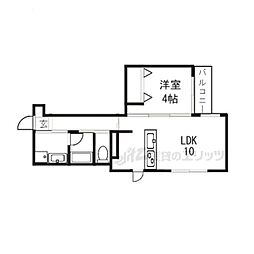 レガリア京都烏丸 1LDKの間取図画像