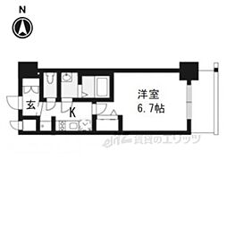 プレサンスTHEKYOTO澄華 1Kの間取図画像