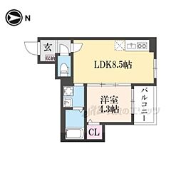 F asecia Tabit 1LDKの間取図画像