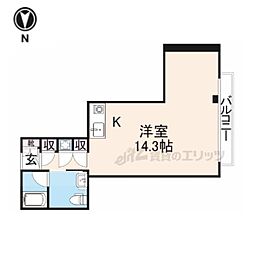 リバーサイド松家 ワンルームの間取図画像