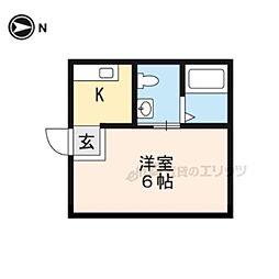アルティ西野山 1Kの間取図画像