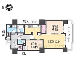 プレミスト京都三条堀川 2LDKの間取図画像