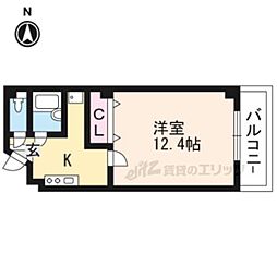 ロフト釜座御池 1Kの間取図画像