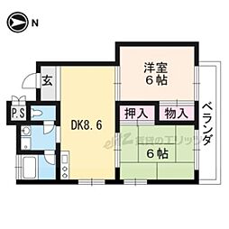 山下マンション 2DKの間取図画像