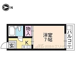 ルミエール白梅 3階1Kの間取り