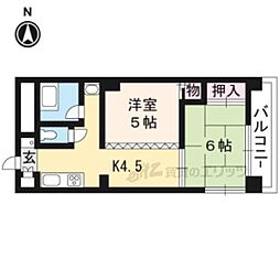 メイプルリーフ嵐山 2Kの間取図画像