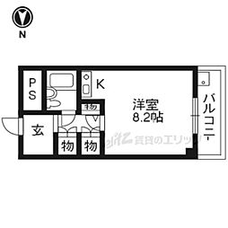プロスパーズＤ・Ｃ 2階1Kの間取り