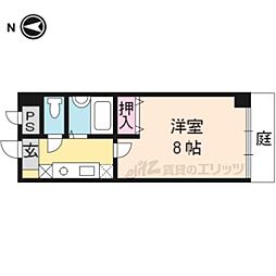 JR山陰本線 二条駅 徒歩7分の賃貸マンション 1階1Kの間取り