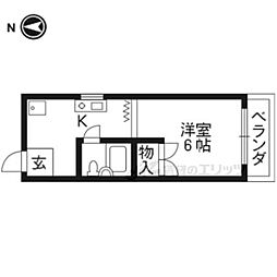 アイビープレイス嵐山 4階1Kの間取り