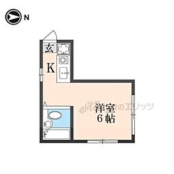 阪急京都本線 大宮駅 徒歩10分の賃貸マンション 3階ワンルームの間取り