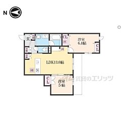 仮称　嵯峨広沢南下馬野町ヘーベルメゾン 303 3階2LDKの間取り