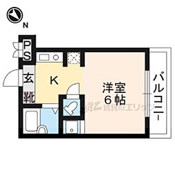 サン嵐山 1Kの間取図画像