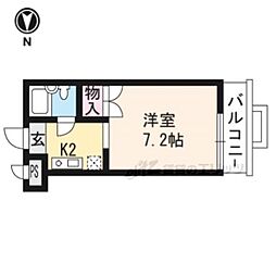 プルミエール増見 1Kの間取図画像
