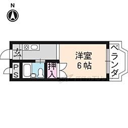 シャレー小野 1Kの間取図画像