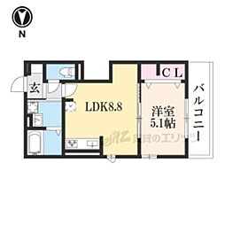 LuSole嵐山 1LDKの間取図画像