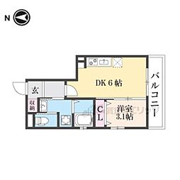 Live Flat京都西院 1DKの間取図画像