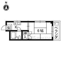 コーポラスK 1Kの間取図画像