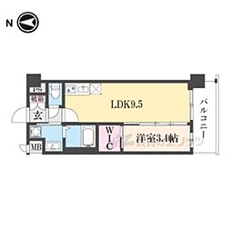 ソルテラス嵯峨嵐山 1LDKの間取図画像