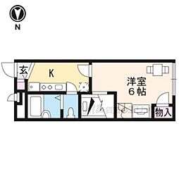 レオパレスウエスト1 1Kの間取図画像