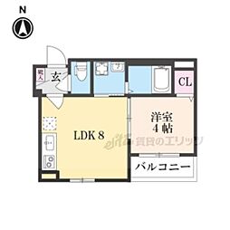 センチュリー嵯峨嵐山 1LDKの間取図画像