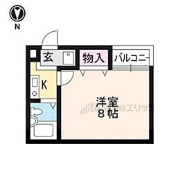 ラフォーレ円町 1Kの間取図画像