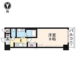 エスカーサ京都西陣 1Kの間取図画像