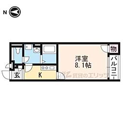 CLEINO太秦天神川 1Kの間取図画像