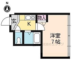 塚本マンション 1Kの間取図画像