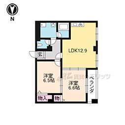 リエス西院 2LDKの間取図画像