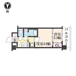 エンゼルプラザ京都太秦 2Kの間取図画像