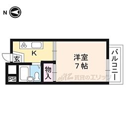 セブンスパークアパートメント 1Kの間取図画像