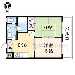 ドルフィン2 2DKの間取図画像