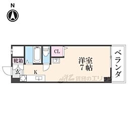 樹庭夢幹 1Kの間取図画像