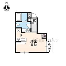 ESPACE北山 ワンルームの間取図画像