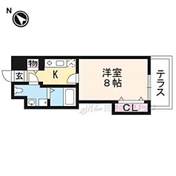 ラフィナット馬塚 1Kの間取図画像
