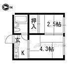 京都市山科区西野山中畑町 2階建 築48年のイメージ